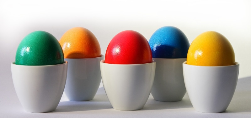 close-up, orange, red, eggs, no people, food and drink, food, order, blue, standing out from the crowd, easter, 1080P, group of objects, hartgekocht, variation