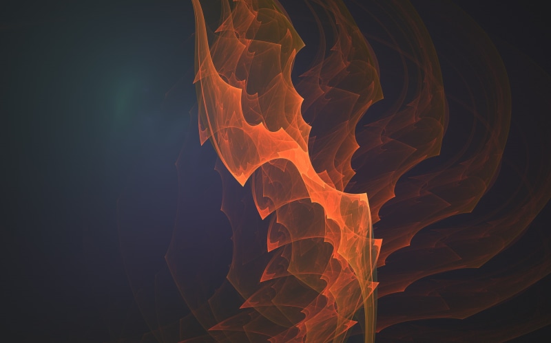fractal, orange transparent chainsaw, Apophysis, 3D fractal, 1080P, abstract