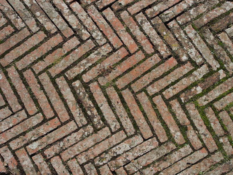 no people, footpath, dirt, backgrounds, in a row, close-up, bricks, interleaved, abstract, traditional, diagonal, rural, chevron, tiles, full frame, handmade
