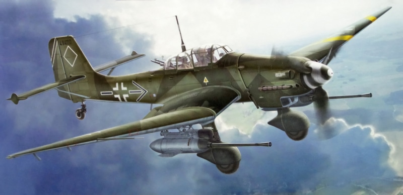 propeller Airplane, armed Forces, blue, government, military, bomber Plane, Junkers Ju 87 G-2 Stuka andquot;Rudelandquot;, flying, plane, on the move