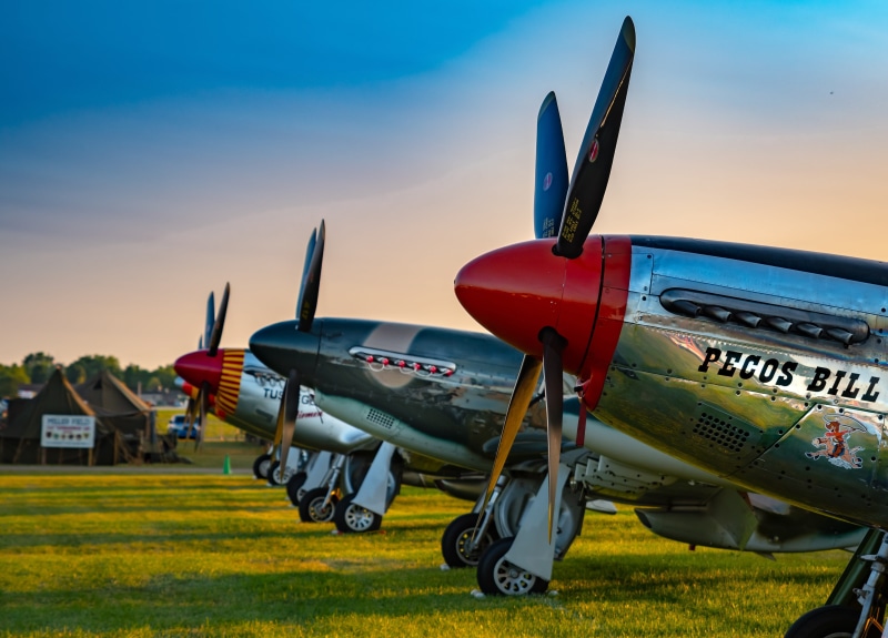 war, day, flying, no people, wings, aerospace industry, nature, 4K, ww2, outdoors, aircraft, plane, mustang, sunset, military, propeller, airshow, prop