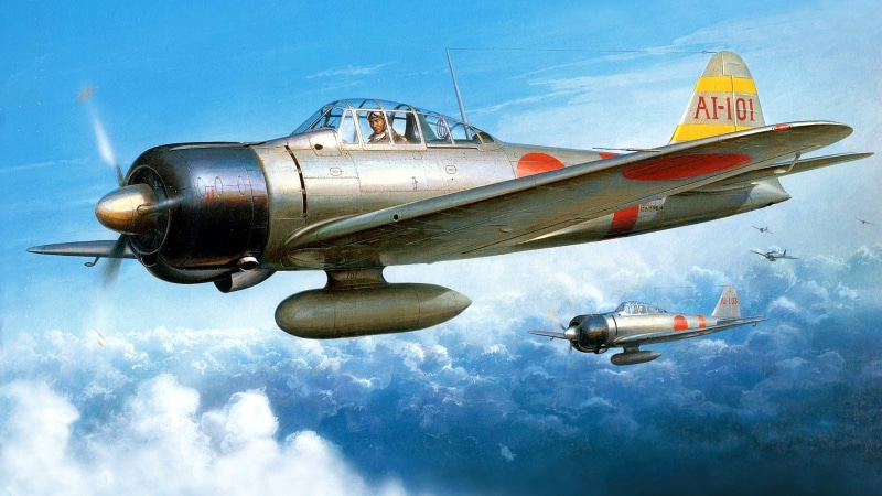 Zero, military airplane, Japan, on the move, 720P, antique, air vehicle, mode of transportation, outdoors, World War II, fighter plane, airplane, military