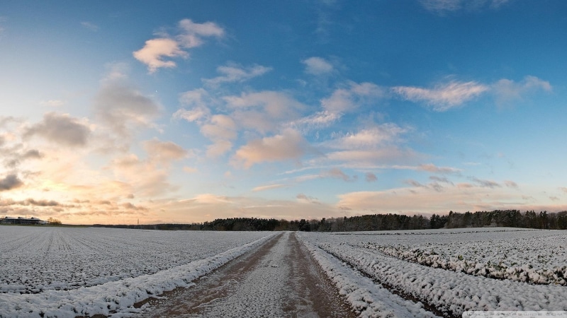 rural, nature and landscapes, road, clouds, snow, 1080P, covered, fields