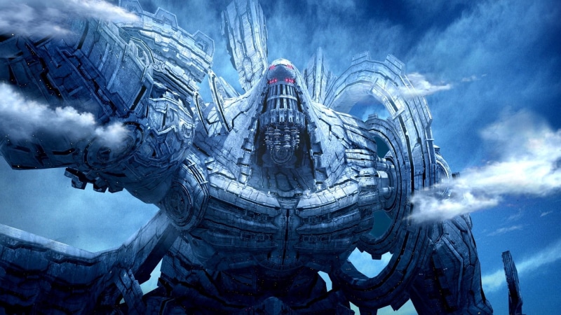 xenoblade, white, 1080P, mechonis, chronicles, blue, titan, games, robot, illustration, xenoblade chronicles