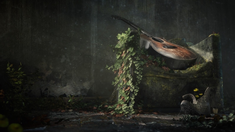 Shoe, Part 2, The Last Of Us, guitar, chair, 1080P