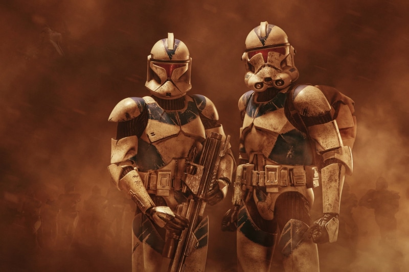 military uniform, work Helmet, indoors, war, suit of Armor, army, headwear, futuristic, body Armor, toy, Imperial stormtroopers, weapon, strength, conflict