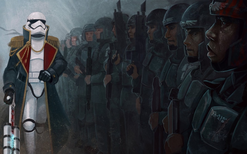 Star Wars, 1080P, Warhammer 40, imperial guard, colonel suit, stormtrooper, 000