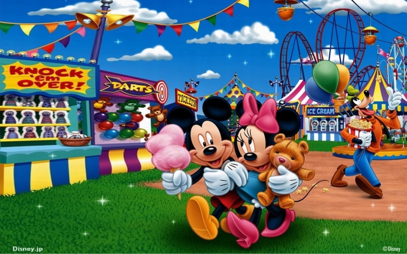 mickey, 2K, circus, hd, minnie