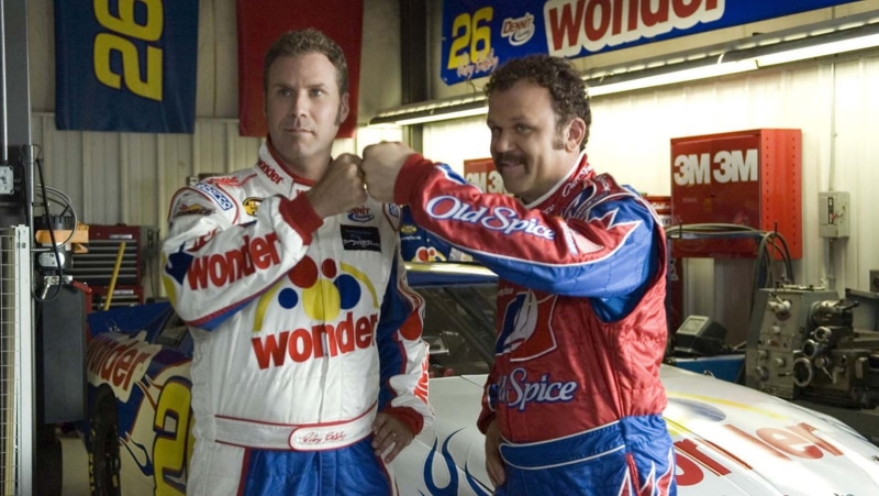 three quarter length, Talladega Nights: The Ballad of Ricky Bobby, people, two people, text, serious, Will Ferrell, young men, indoors, soccer, leisure activity