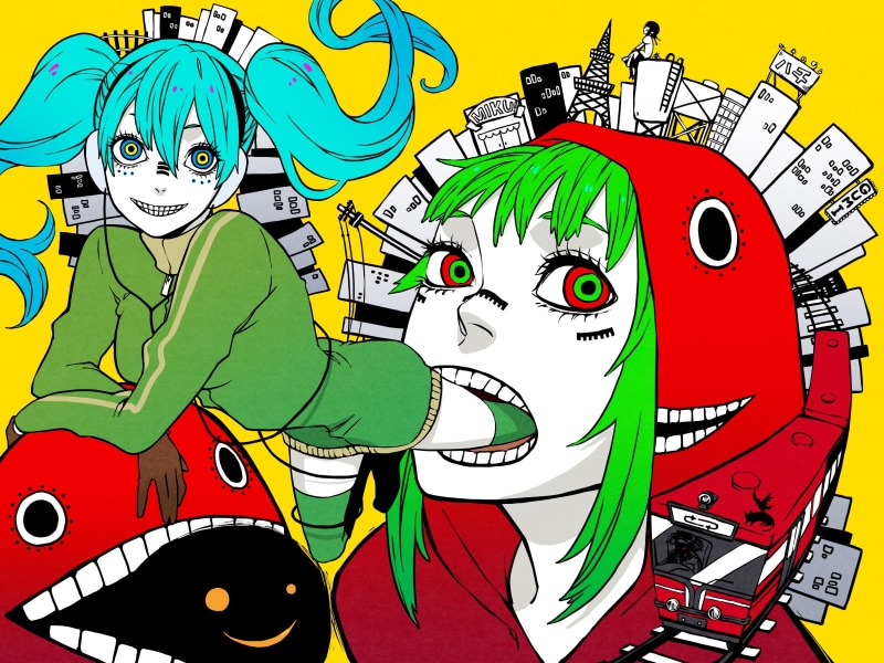 Vocaloid, art and craft, circus, 1080P, Hatsune Miku, no people, creativity, feline, performance, arts culture and entertainment, Megpoid Gumi, multi colored