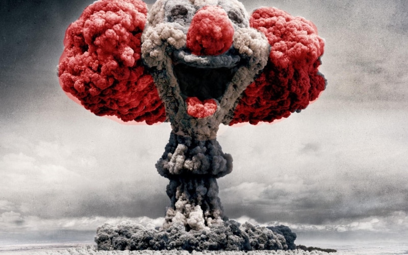 clown, bomb, nuclear, funny, dust, circus, 2K