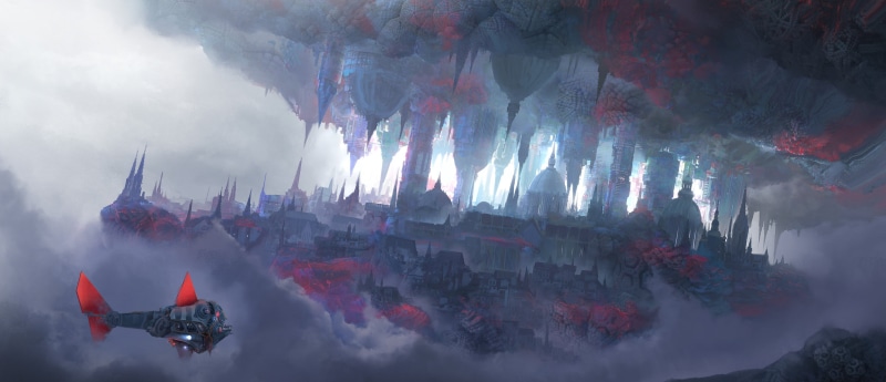city, Leon Tukker, 4K, ArtStation, artwork, fantasy art
