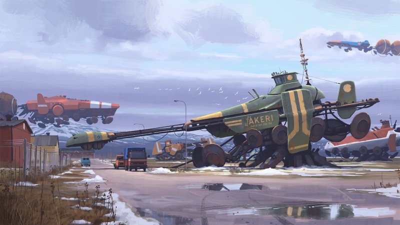 1080P, #cyberpunk, Simon Stålenhag