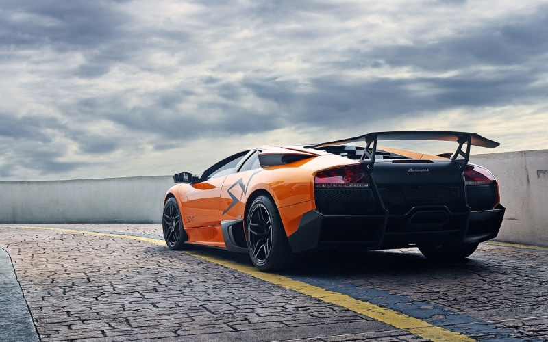 sv, 1080P, Orange, Supercar, murcielago, Lamborghini, lp