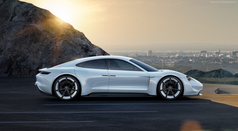 wealth, Electric Cars, speed, white, sunlight, wheel, supercar, mode of transportation, 800v, no people, outdoors, architecture, sports car, Porsche Taycan