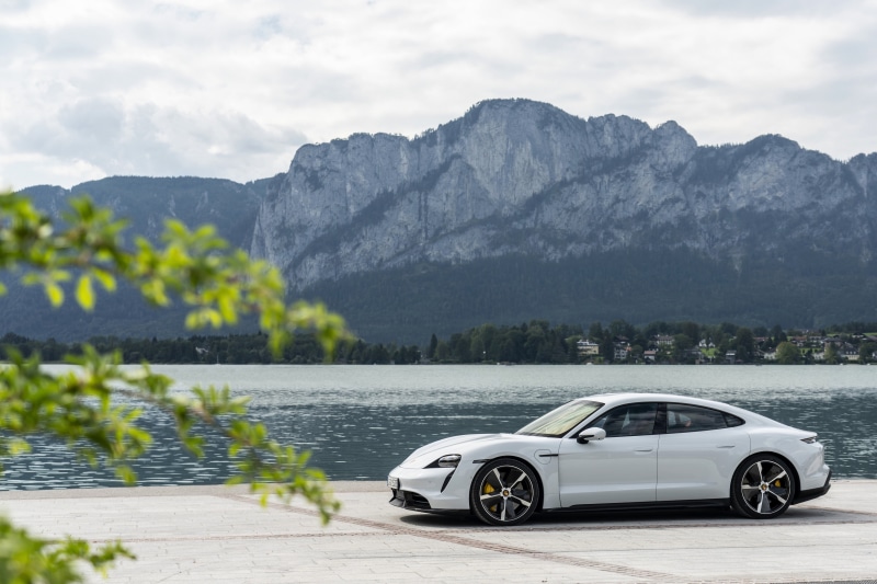 Porsche Taycan, Porsche, 4K, Vehicle, White Car, Porsche Taycan Turbo S, Car, Sport Car