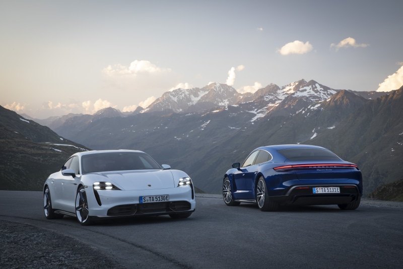 Blue Car, Vehicle, Electric Car, Porsche Taycan Turbo S, 4K, Porsche Taycan Turbo, White Car, Porsche, Car, Sport Car, Porsche Taycan