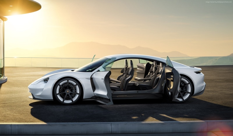 white, 800v, Electric Cars, Porsche Taycan, 1080P, supercar