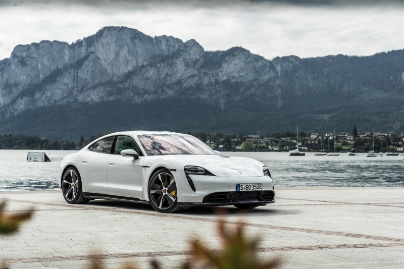 Car, Porsche, Porsche Taycan, 4K, Vehicle, Porsche Taycan Turbo S, Sport Car, White Car