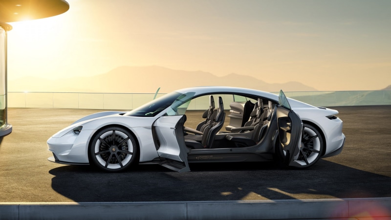 800v, Electric Cars, white, Porsche Taycan, supercar, 2K
