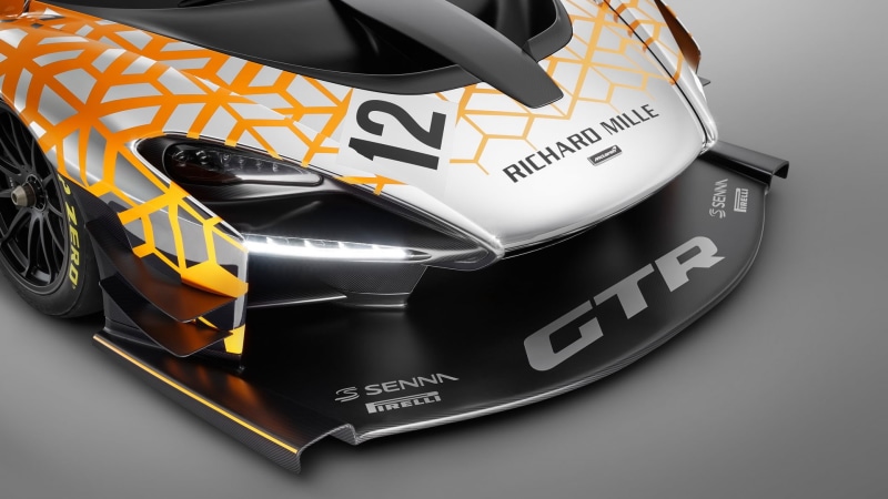 black color, design, close-up, shape, McLaren Senna GTR, indoors, studio shot, gray, communication, orange, McLaren, car, number, mode of transportation