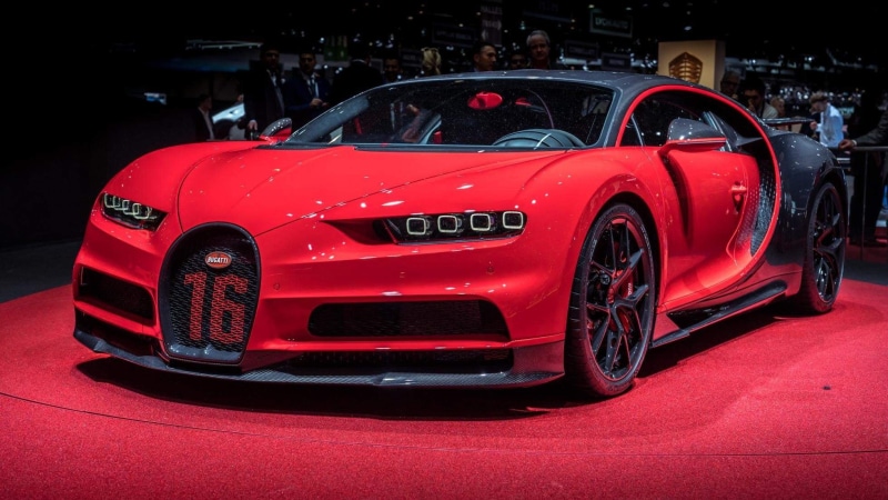 Buggati, vehicle, Bugatti Chiron, 1080P, car show, red, sports car, car