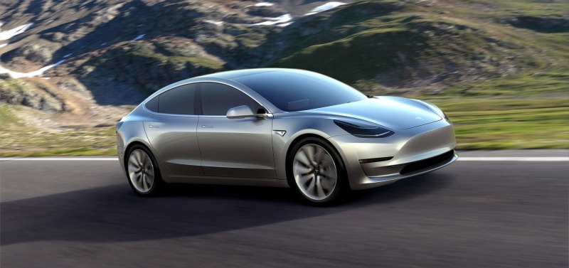 mountains, Model 3, Tesla Motors, electric car, 1080P, road