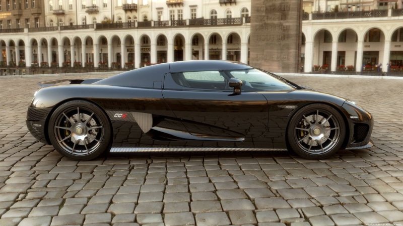Koenigsegg CCX, wheel, building exterior, 1080P, the past, incidental people, black, street, land vehicle, city, travel, car, history, supercars, Koenigsegg