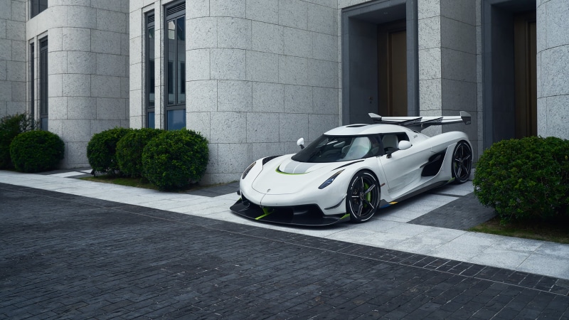 Koenigsegg, White Car, 2K, Koenigsegg Jesko