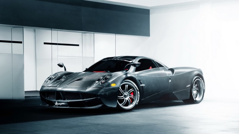 benz, silver colored, racecar, sport, black, metal, car, motor vehicle, garage, indoors, retail, 4K, Pagani Huayra, mode of transportation, flooring, shiny