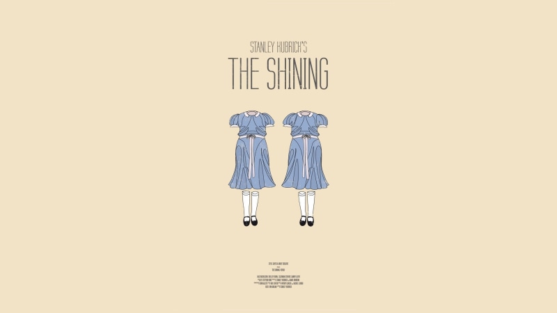 Stanley Kubrick, blue dress, 2K, simple background, movies, movie poster, The Shining, minimalism