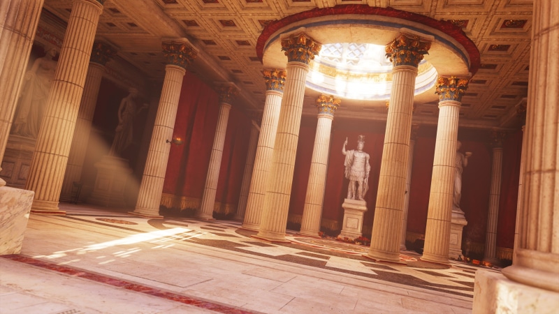 arch, ancient, Assassins Creed: Origins, government, no people, lighting equipment, travel destinations, colonnade, religion, travel, tourism, built structure