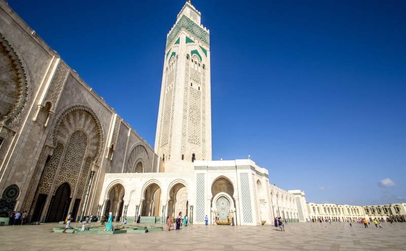 city, building exterior, arch, nature, day, the past, 4K, building, architecture, Casablanca, place of worship, incidental people, Morocco, history, mosque hassan 2