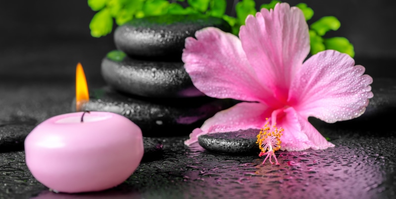 flowers, candles, Spa, background, spa stones, 5K