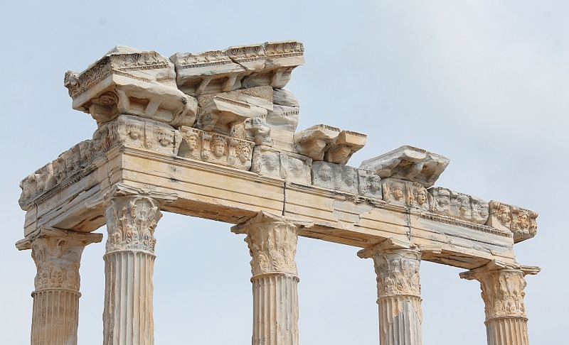 old, no people, antiquity, open-air museum, roman, monument, travel destinations, europe, white, ornate, sky, the temple of apollo, nature, marble, old Ruin