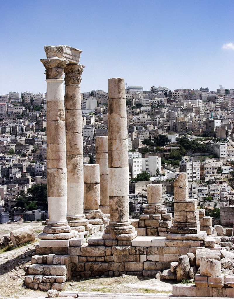 historic, greek Culture, jordan, antiquities, Monument, roman, famous Place, temple - Building, sky, stone Material, city, monument, Amman, nature, columns