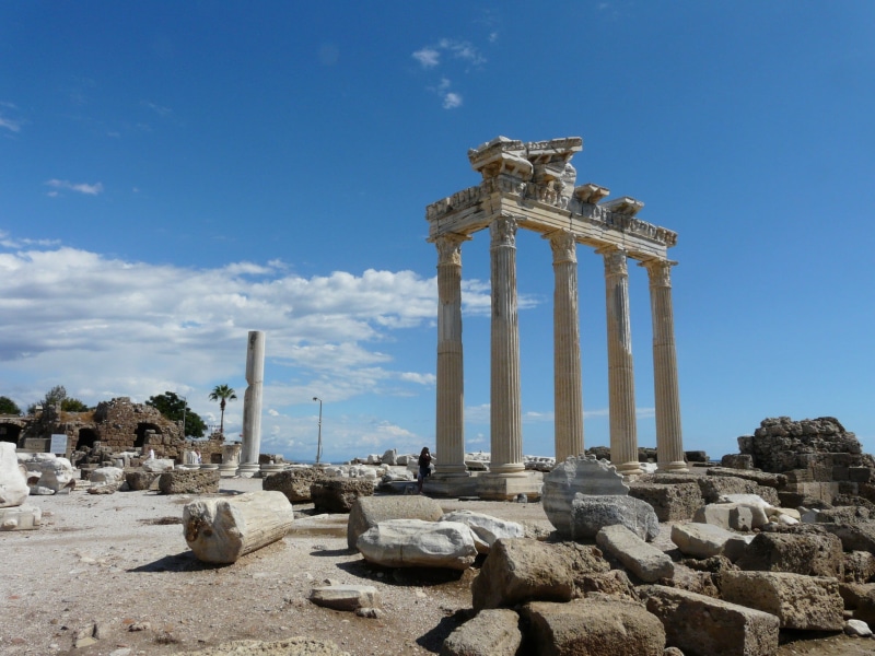 old town, built structure, greece, stone, outdoors, rock, peninsula, solid, sun, rock - object, building, turkey, travel, ruin, turkish riviera, old, columnar