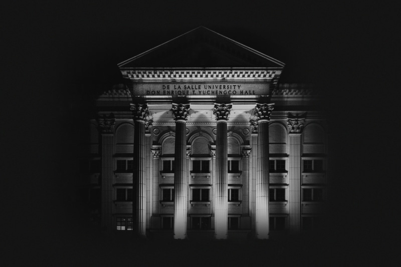 manila, low angle view, architectural column, history, building exterior, 4K, travel destinations, the past, building, ornate, dark, pediment, illuminated