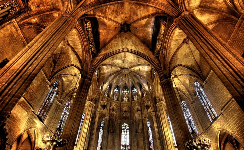 place of worship, no people, barcelona, the past, religion, belief, history, Cathedral, Gothic, architectural column, architecture and art, travel destinations