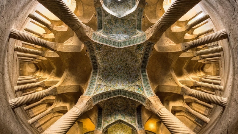 iran, 1080P, directly below, tourism, the past, ornate, built structure, building, symmetry, mosque, history, travel destinations, vakil mosque, belief