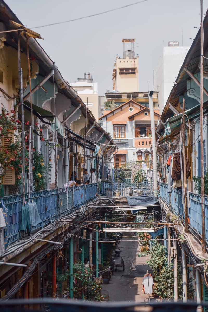 building exterior, nature, apartment, saigon, downtown, vietnam, human, industry, day, outdoors, spire, old building, construction, white, abandoned, person