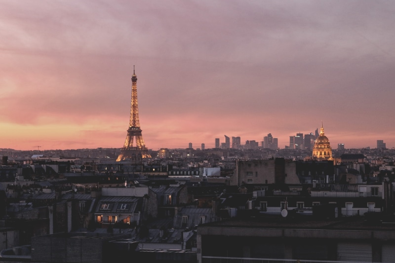 spire, urban, no people, cloud - sky, tower, city, building exterior, office building exterior, skyline, 4K, sunset, skyscraper, france, town, nature