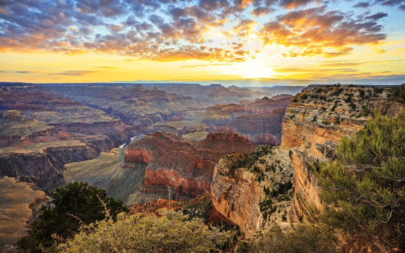 grand, united, laptop, phone, arizona, sunrise, canyon, horizon, desktop, morning, first, tablet, 4K, states