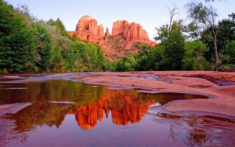 rock, no people, travel destinations, water, united, hd, waterfront, tranquility, growth, sedona, scenics - nature, outdoors, sky, cathedral