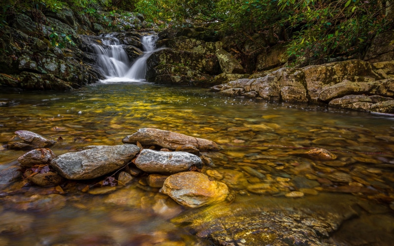 mountain, 4K, no people, motion, desktop, waterfall, scenics - nature, nature, computer, rock, unaka, forest, flowing, solid, fork, falls, tennessee, beauty in nature