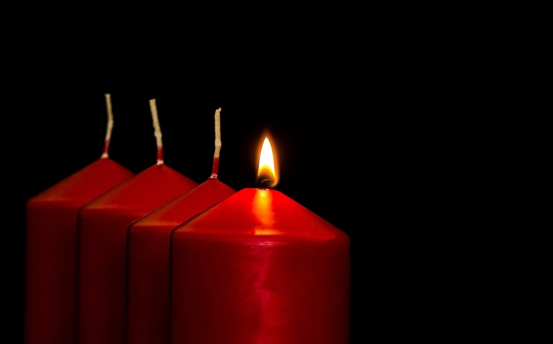 decoration, candle, studio shot, fire, light, nature, glowing, no people, spirituality, matchstick, black background, flame, indoors, black Color, 1advent