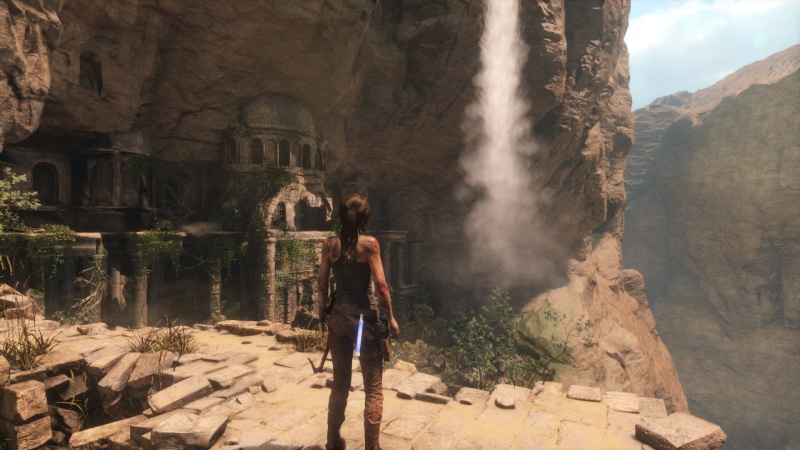 Tomb Raider, rock, casual clothing, young adult, architecture, tree, real people, history, outdoors, women, adult, Lara Croft, day, 1080P, one person
