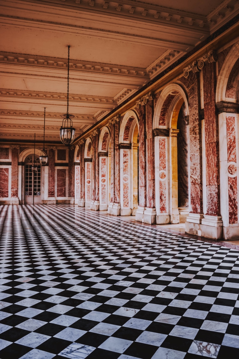 rug, palace, day, wall, castle, history, tiles, arch, white, travel, religion, arcade, the past, château de versailles, architecture, ballroom