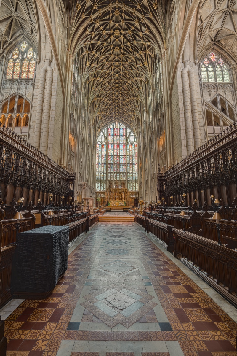 place of worship, inside, history, holy, architecture, religious, interior, arches, gothic, british, quire, cathedral, built structure, no people, tiled floor
