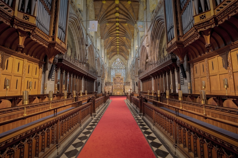 belief, cathedral, sacred, place, historic, religion, abbey, travel, beautiful, built structure, aisle, english, landmark, british, no people, 8K, indoors